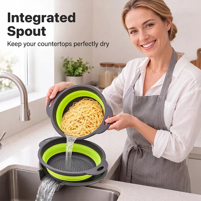 Collapsible Colanders 3-Pack Sturdy Kitchen Strainer Set 🥗