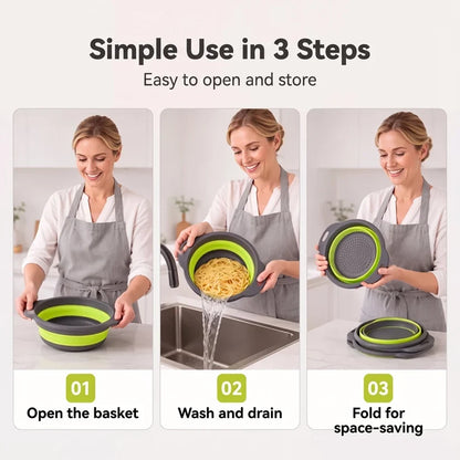 Collapsible Colanders 3-Pack Sturdy Kitchen Strainer Set 🥗