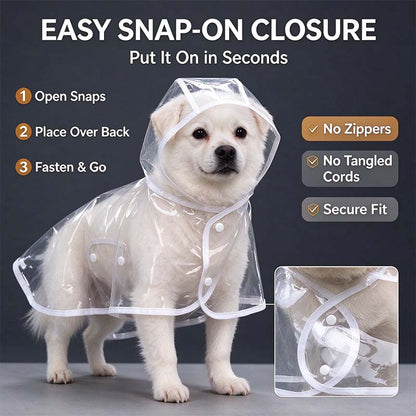 Transparent Thick Cape Dog Raincoat for Small Medium Dogs 🐾