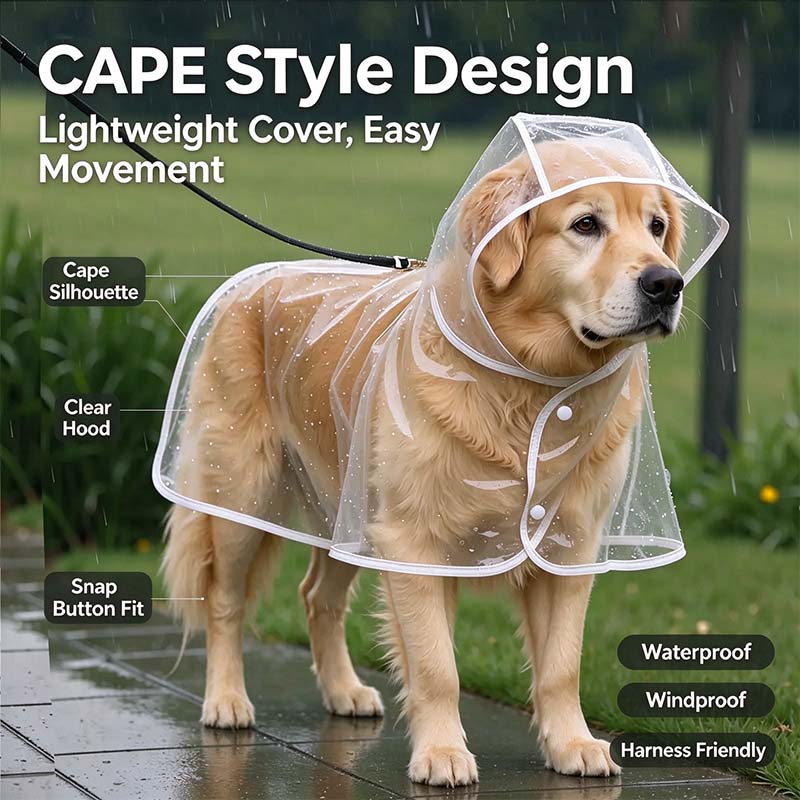 Transparent Thick Cape Dog Raincoat for Small Medium Dogs 🐾