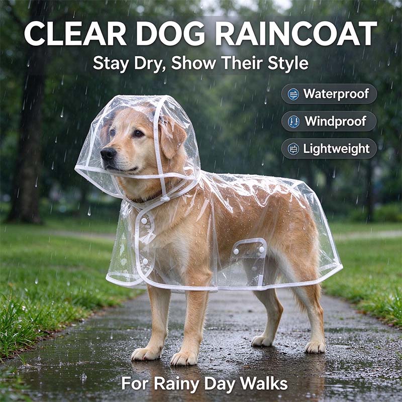 Transparent Thick Cape Dog Raincoat for Small Medium Dogs 🐾