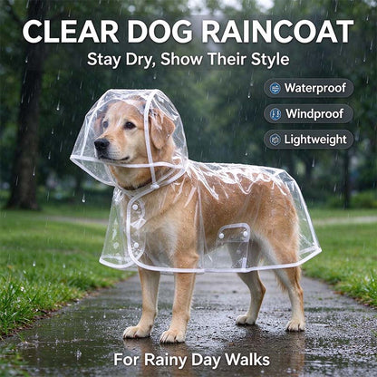 Transparent Thick Cape Dog Raincoat for Small Medium Dogs 🐾