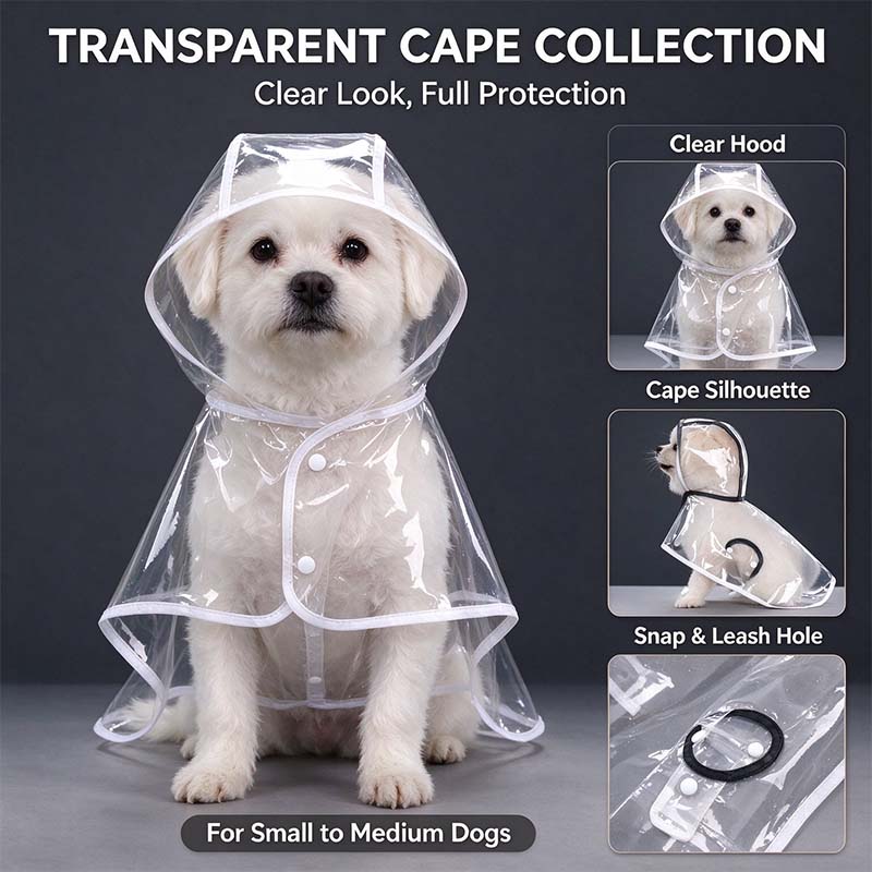 Transparent Thick Cape Dog Raincoat for Small Medium Dogs 🐾