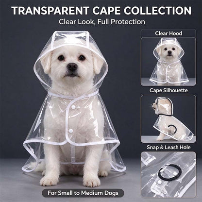 Transparent Thick Cape Dog Raincoat for Small Medium Dogs 🐾
