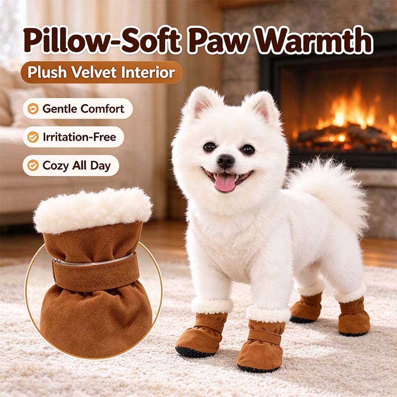 Soft Velvet Puppy Booties, Warm Non-Slip Paw Covers for Small Dogs 🐾