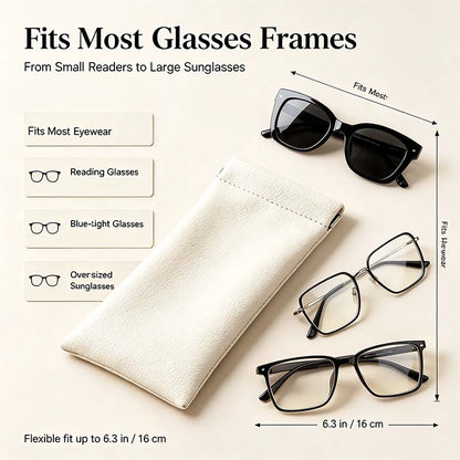 Soft PU Leather Sunglasses Pouch Elastic Opening Eyeglasses Bag🎒