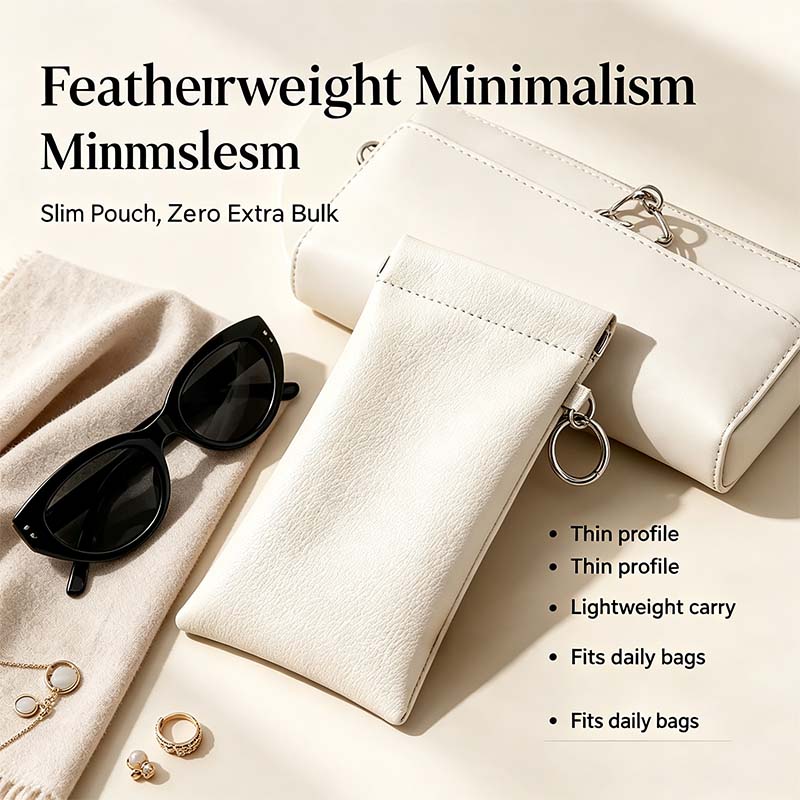 Soft PU Leather Sunglasses Pouch Elastic Opening Eyeglasses Bag🎒