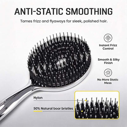 Anti-Static Hollow Round Bristle Brush - Massaging Design💇‍♀️✨