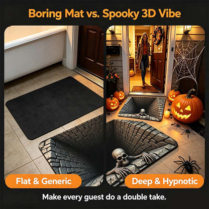 Halloween Decorations, Halloween Door Mat, Illusion Rug 3D Visual Hole Design Rug Spooky 👻