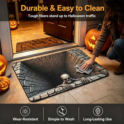 Halloween Decorations, Halloween Door Mat, Illusion Rug 3D Visual Hole Design Rug Spooky 👻