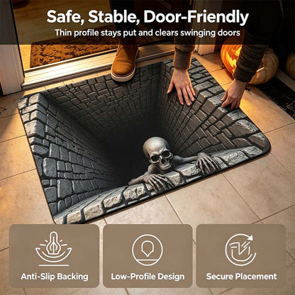 Halloween Decorations, Halloween Door Mat, Illusion Rug 3D Visual Hole Design Rug Spooky 👻