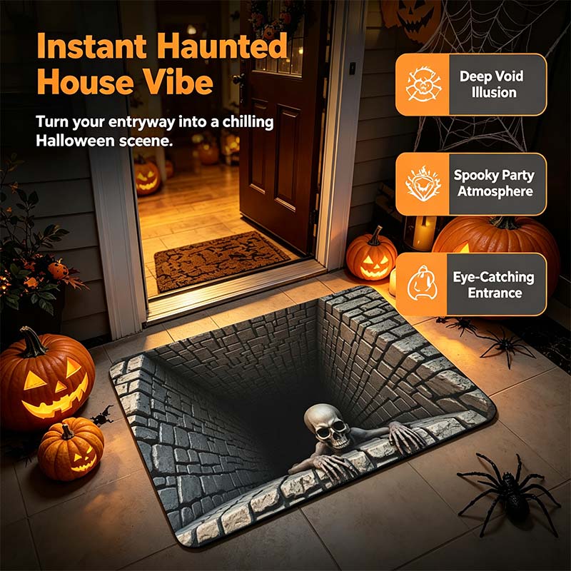 Halloween Decorations, Halloween Door Mat, Illusion Rug 3D Visual Hole Design Rug Spooky 👻