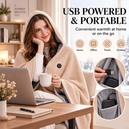 Plush Wearable Heated Wrap & Cordless Thermal Shawl 🧥🔥