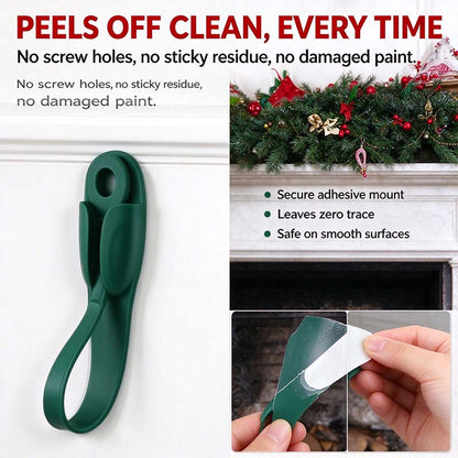 6Pcs Reusable Silicone Adhesive Christmas Garland Hooks - Traditional Household Hanger🎄