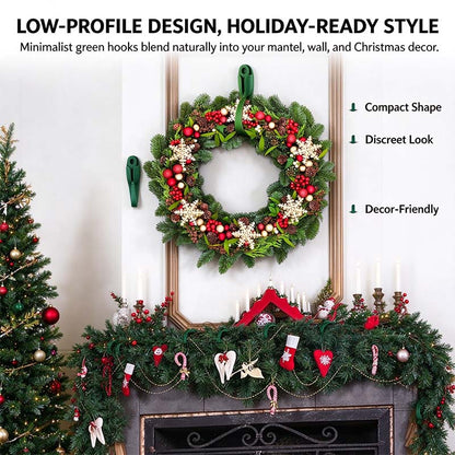 6Pcs Reusable Silicone Adhesive Christmas Garland Hooks - Traditional Household Hanger🎄
