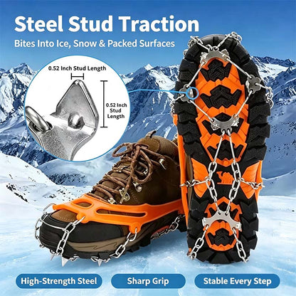 Ice Cleats for Shoes and Boots, Lightweight Crampons Anti-Slip Traction Snow Grips👢