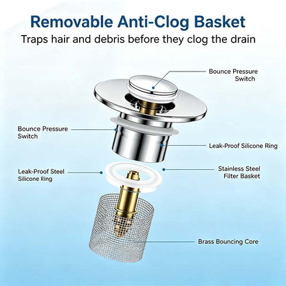 Bathroom Sink Drain Strainer, Pop Up Sink Drain Strain, Bathroom Sink Stopper 🔧✨