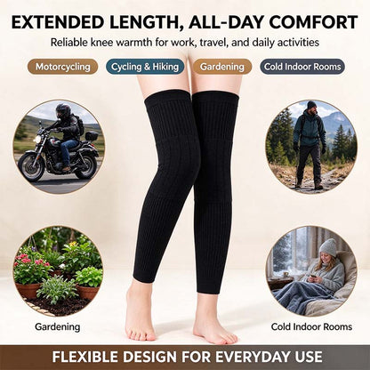 Long Knee Pads for Men and Women, One Size with Thick Wool Lining 🦵