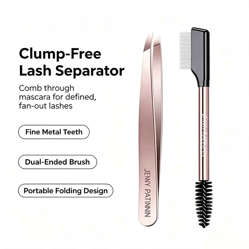 The Big Reveal Lash & Brow Touch Up Tool Set | Precision Stainless Steel Tweezers & Dual-Ended Lash Comb👁️ ✨