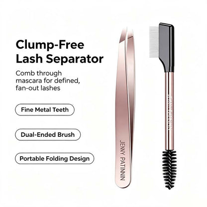 The Big Reveal Lash & Brow Touch Up Tool Set | Precision Stainless Steel Tweezers & Dual-Ended Lash Comb👁️ ✨