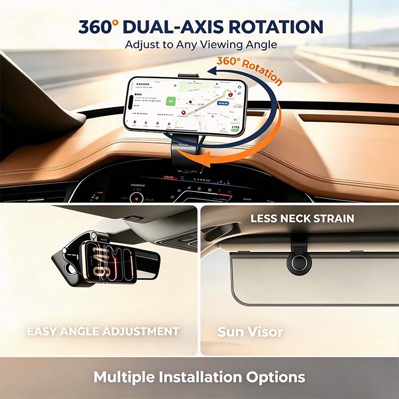 Magnetic Car Phone Holder | Dashboard & Sun Visor Foldable Mount🛑