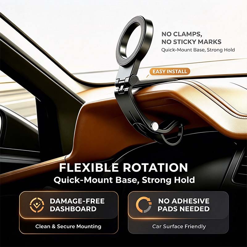 Flexible quick mount magnetic phone holder
