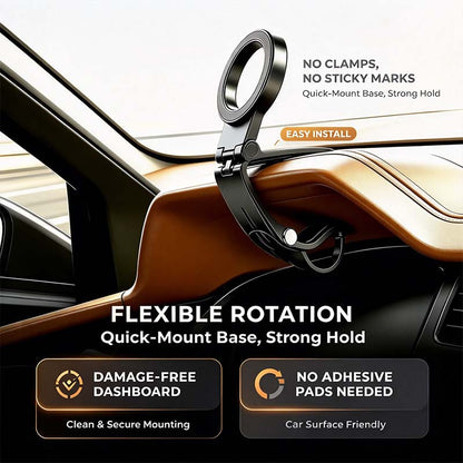Magnetic Car Phone Holder | Dashboard & Sun Visor Foldable Mount🛑