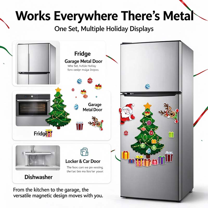 Christmas Refrigerator Magnets, Christmas Tree Magnets for Fridge Stickers Decoration 🎄