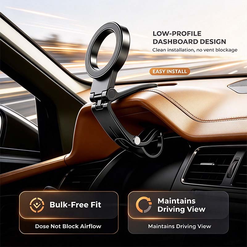 Magnetic Car Phone Holder | Dashboard & Sun Visor Foldable Mount🛑