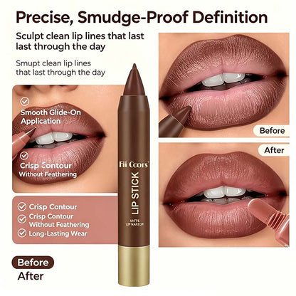 Matte Lip Liner & Moisturizing Lip Oil Cosmetic Set - Precise, Alcohol-Free Makeup Product💋