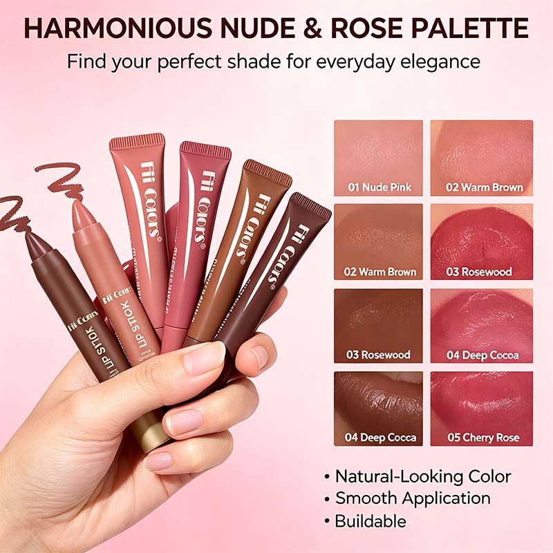 Matte Lip Liner & Moisturizing Lip Oil Cosmetic Set - Precise, Alcohol-Free Makeup Product💋