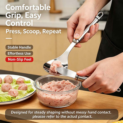 Stainless Steel Meatball Maker Spoon, Non-Stick Meat Ball Extrusion Scoop🧆