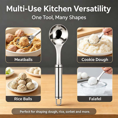 Stainless Steel Meatball Maker Spoon, Non-Stick Meat Ball Extrusion Scoop🧆