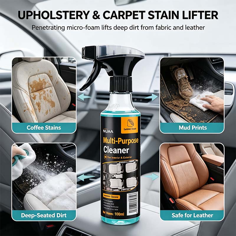 Multi-Purpose Cleaning Spray, Heavy Duty Dual-Action Degreaser & Stain Remover🚙