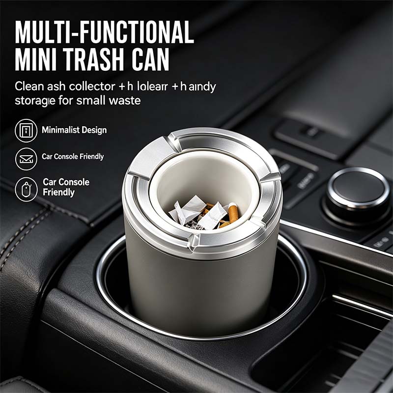 Rotating Sealed Lid Car Ashtray Odor Resistant Auto Cigarette Ashtray Fits Vehicle Cup Holder🚗