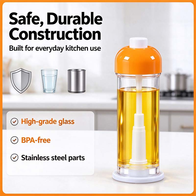 Oil Sprayer for Cooking, Refillable Olive Oil Spray Bottle with Bottom Nozzle 🪄