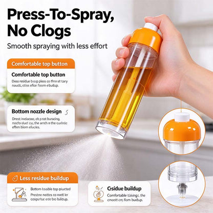 Oil Sprayer for Cooking, Refillable Olive Oil Spray Bottle with Bottom Nozzle 🪄