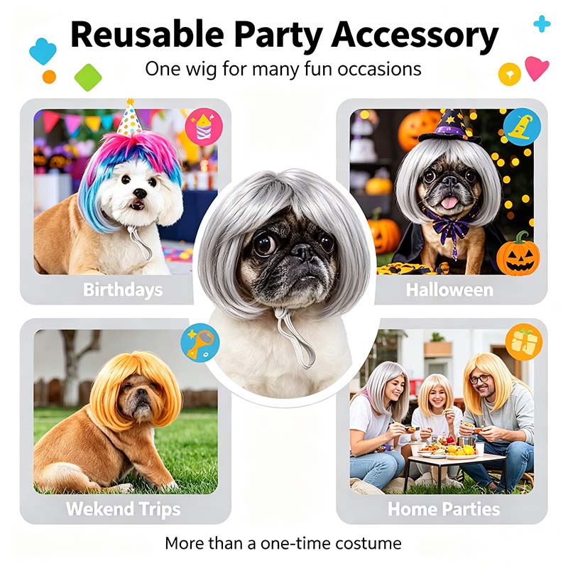 Dog Short Hair Wig Headband - Cute and Playful Pet Hair Accessory, Fun Accent, Fun🐶