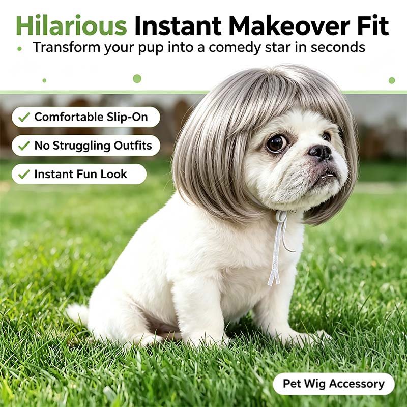 Dog Short Hair Wig Headband - Cute and Playful Pet Hair Accessory, Fun Accent, Fun🐶