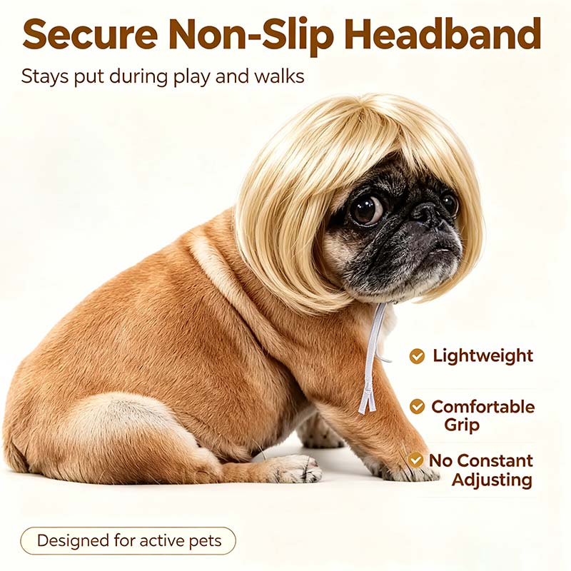 Dog Short Hair Wig Headband - Cute and Playful Pet Hair Accessory, Fun Accent, Fun🐶