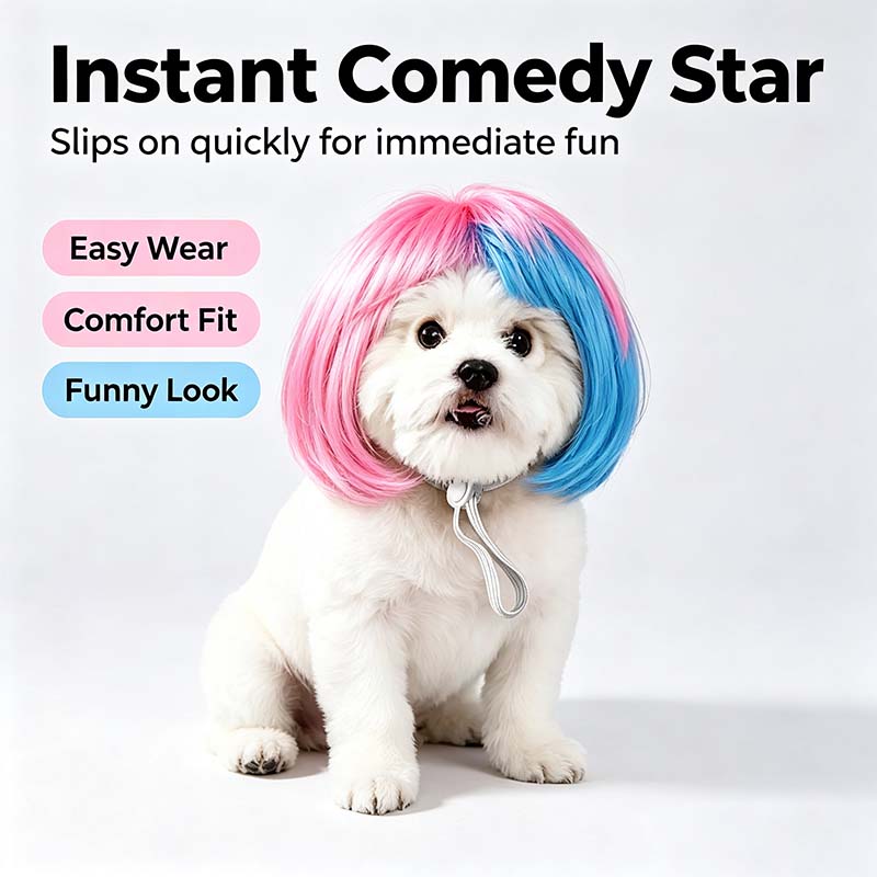 Dog Short Hair Wig Headband - Cute and Playful Pet Hair Accessory, Fun Accent, Fun🐶