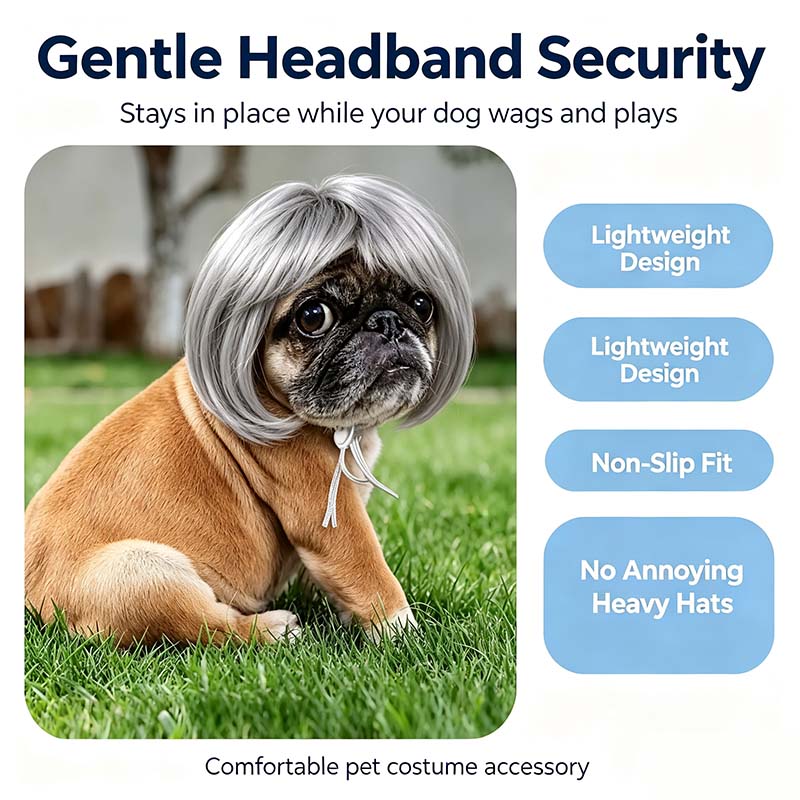 Dog Short Hair Wig Headband - Cute and Playful Pet Hair Accessory, Fun Accent, Fun🐶