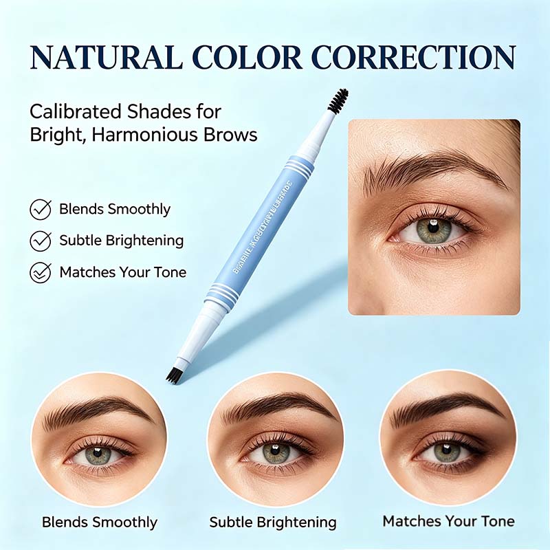 2-in-1 Waterproof Micro-Fork Eyebrow Pen-Tinted Gel Cosmetic, Long-Lasting Brow Styling Tool🖊️