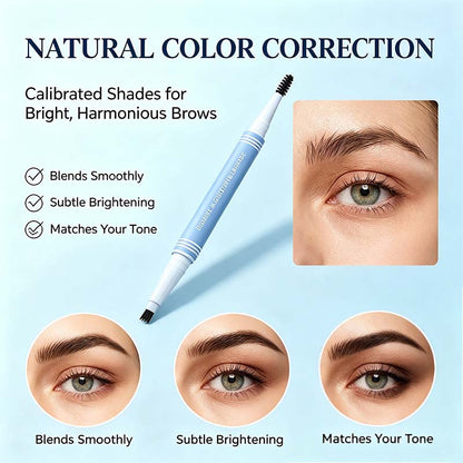 2-in-1 Waterproof Micro-Fork Eyebrow Pen-Tinted Gel Cosmetic, Long-Lasting Brow Styling Tool🖊️