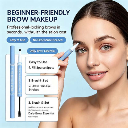 2-in-1 Waterproof Micro-Fork Eyebrow Pen-Tinted Gel Cosmetic, Long-Lasting Brow Styling Tool🖊️