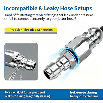 Washer Sewer Jetter Nozzle with Stainless Steel, Mini Compact Durable Sewer Jet Nozzle💧