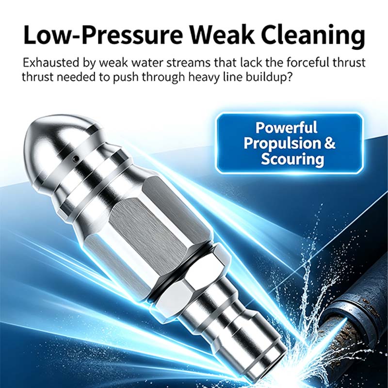 Washer Sewer Jetter Nozzle with Stainless Steel, Mini Compact Durable Sewer Jet Nozzle💧