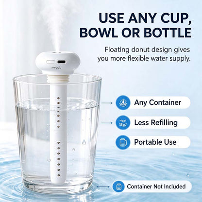 Mini USB Cool Mist Portable Donut Humidifier, Unlimited Water Tank Small Desktop Mist Maker 💧