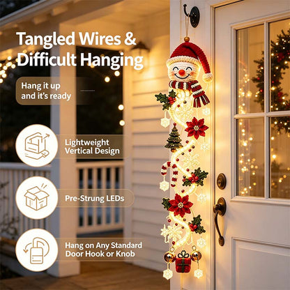 Glowing Christmas Door Hanger, Lighted Vertical Holiday Decor🎄