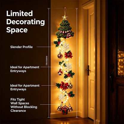 Glowing Christmas Door Hanger, Lighted Vertical Holiday Decor🎄